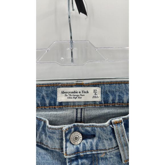 Abercrombie & Fitch 70s vintage Flare ultra high rise light wash size 4/27 NWOT - Picture 4 of 5